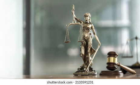 The Statue of Justice - lady justice or Iustitia  Justitia the Roman goddess of Justice. - Shutterstock ID 2133591231