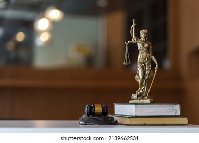 The Statue of Justice - lady justice or Iustitia, Justitia the Roman goddess of Justice. - Shutterstock ID 2139662531