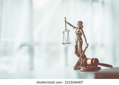 The Statue of Justice - lady justice or Iustitia  Justitia the Roman goddess of Justice - Shutterstock ID 2213246407