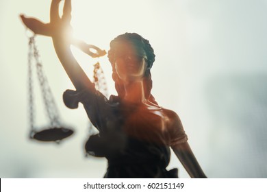 The Statue of Justice - lady justice or Iustitia / Justitia the Roman goddess of Justice - Shutterstock ID 602151149