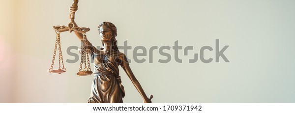 The Statue of Justice - lady justice\
or Iustitia / Justitia the Roman goddess of\
Justice