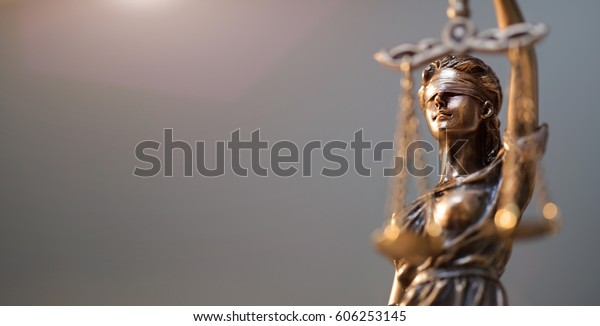 The Statue of Justice - lady justice\
or Iustitia / Justitia the Roman goddess of\
Justice
