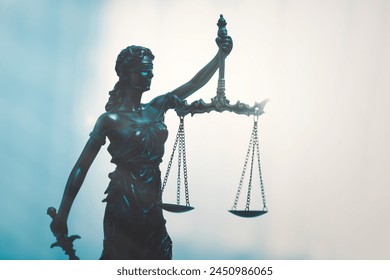 The Statue of Justice, lady justice or Iustitia. Legal and law concept