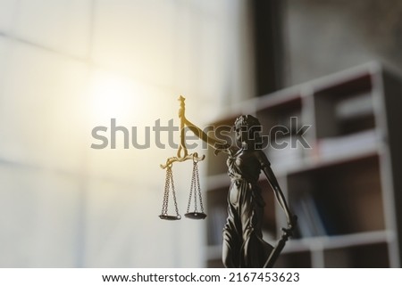 The Statue of Justice - lady justice or justitia the Roman goddess of Justice.
