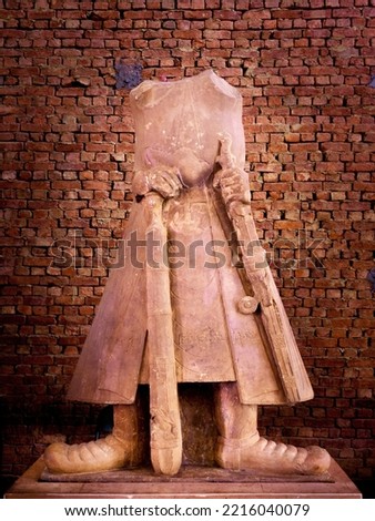 Statue of Kanishka, famous for its greek attire and boots, Mathura