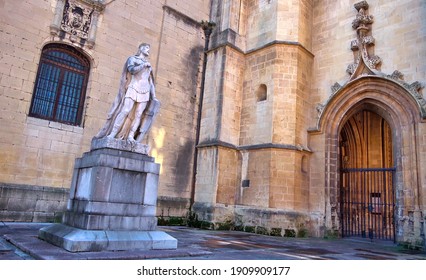 Statue Of King Alfonso II Of Asturias, Located In Águila Street, In The City Of Oviedo