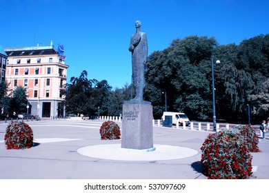 Statue Of King Haakon VII Of Norway In Oslo, Norway