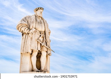 Statue Of King John III In The University Main Square In Coimbra, Portugal