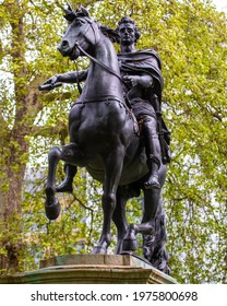 Statue Of King William III, Located In The Historic St. Jamess Square In London, UK.