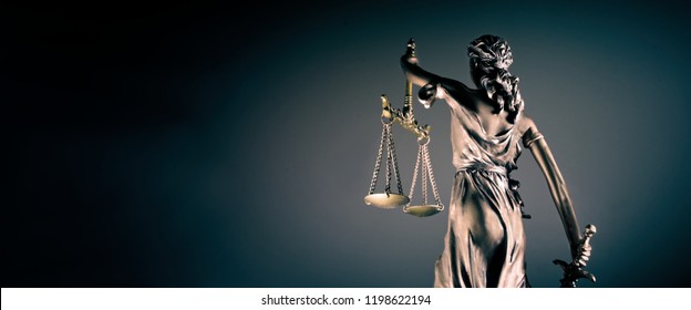  Statue of lady justice - rear view with copy space. - Shutterstock ID 1198622194