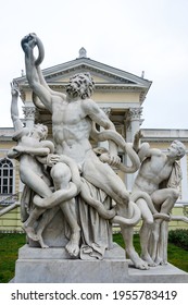Statue of Laocoon and his Sons, the Laocoon Group, monumental marble sculpture. Statue in municipal park of Odessa near Archaeological Museum.