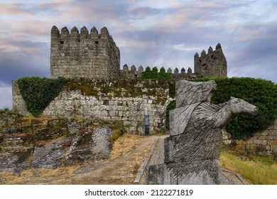 Statue to the legendary Joao Ticao near the Treason’s Gate, Trancoso Castle, Serra da Estrela, Portugal