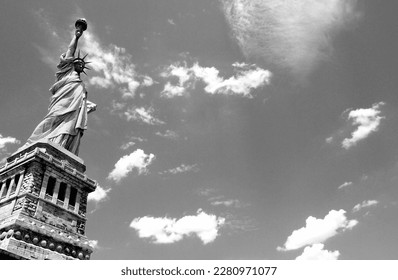statue of liberty in the clouds