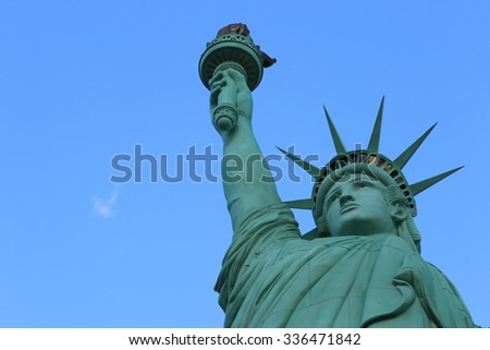 The Statue of Liberty is a colossal copper statue designed by Auguste Bartholdi a French sculptor was built by Gustave Eiffel.DELTA0816
