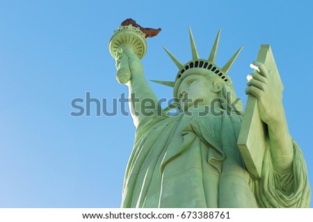 The Statue of Liberty is a colossal copper statue designed by Auguste Bartholdi a French sculptor was built by Gustave Eiffel.DELTA0816