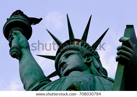 The Statue of Liberty is a colossal copper statue designed by Auguste Bartholdi a French sculptor was built by Gustave Eiffel.DELTA0816