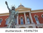 Statue of Liberty in front of the Marshall County Courthouse in Plymouth Indiana