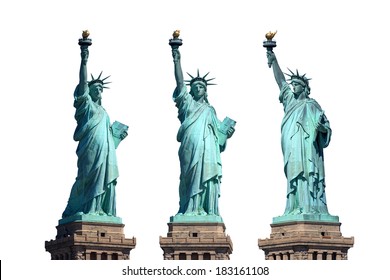 statue of liberty, isolated, new york, usa, different perspectives - Shutterstock ID 183161108