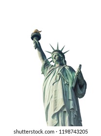 Statue of Liberty isolated on white background. Graphic resource.