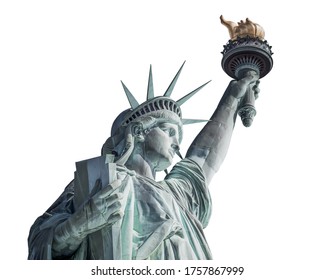 Statue of Liberty isolated on white background. Graphic resource.