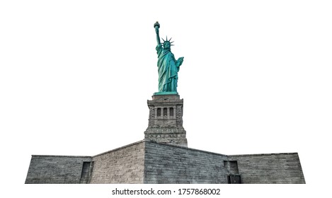 Statue of Liberty isolated on white background. Graphic resource.