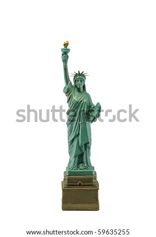 The Statue of Liberty Isolated on White