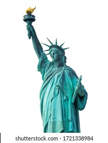 Estatua del Monumento Nacional de la Libertad con fondo azul del cielo. Nueva York, EE.UU. 