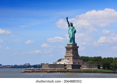 Statue of Liberty in New York City. American national landmark.