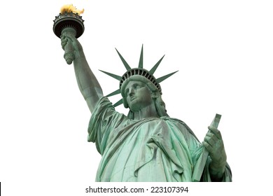 statue of liberty in new york city isolated on white background - Shutterstock ID 223107394
