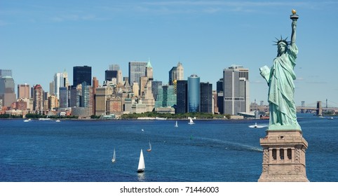 Statue of Liberty and the New York City Skyline