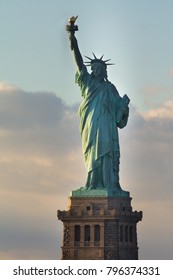 Statue of Liberty in New York City at sunset