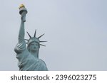 statue of liberty, new york, usa, isolated, replica, copy space text