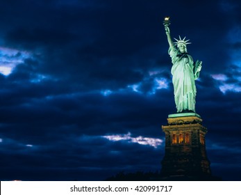 Statue Of Liberty At Night