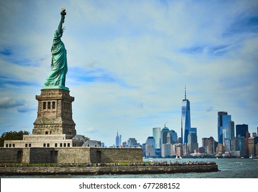 Statue Of Liberty Viewed From Upper New York Bay