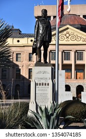 Statue Of Lt. Frank Luke WW1 Aviator In Front Of The Arizona State Capitol Phoenix Arizona 1/27/18