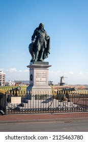 The statue of Michiel de Ruyter is located on Boulevard de Ruyter in his birthplace Vlissingen, in the Dutch province of Zeeland. The cast iron statue from 1841 is by the Flemish sculptor Louis Royer.