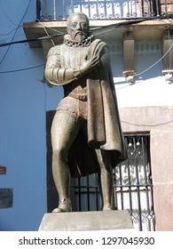 Statue Of Miguel De Cervantes Saavedra In City Of Guanajuato, Mexico