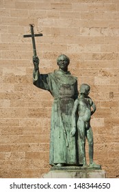 Statue Of The Missionary Junipero Serra (California Missionary) In Mallorca, Spain