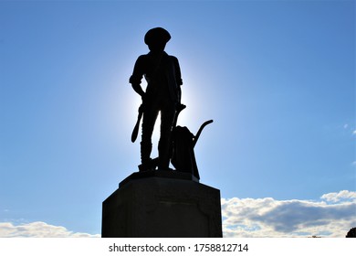 Statue At The Old North Bridge In Concord, Massachusetts