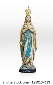 Statue Of Our Lady Of Lourdes Isolated