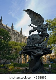 Statue Outside The Cathedral Of St. John The Divine.