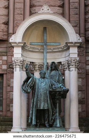 Statue of Phillips Brooks, the author of  