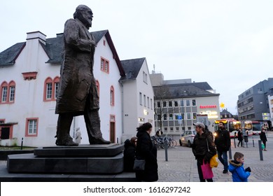 A Statue Of Philosopher Karl Marx In Central Trier Of Germany On Jan. 11, 2019