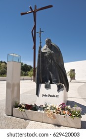 Statue Of Pope John Paul II At The Sanctuary Of Our Lady Of Fatima, In Portugal.