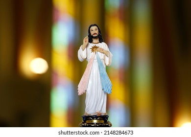 Statue Representing The Merciful Jesus Christ, Divine Mercy - Catholic Symbol