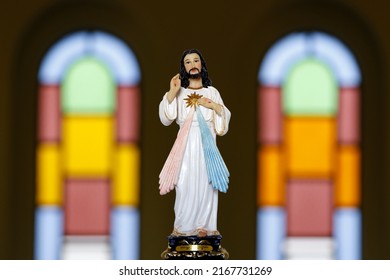 Statue Representing The Merciful Jesus Christ, Divine Mercy - Catholic Symbol