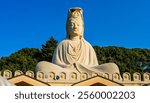 Statue of Ryozen Kannon Buddha, Goddess of Mercy, in Ryozen Kannon Temple, memorial honoring all victims of the Pacific War, in historic Gion district in Kyoto, Japan