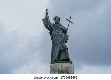 Statue Of Saint Anthony (Sto. António) In Alvalade - Empty Lisbon, Portugal, During Coronavirus Lockdown / Pandemic, Afternoon, May 10, 2020