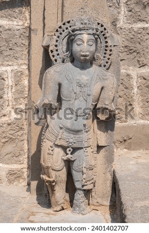Statue or sculpture of Bhairav at the entrance of Bhuleshwar temple, Pune, Maharashtra, India, Asia. Stock photo © 