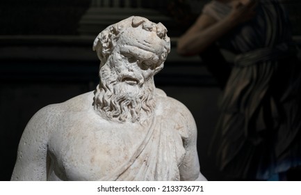 Statue Of Silenus From Neapolis Ancient City, 1st Century CE. Roman Civilisation. Istanbul Archaeological Museum, Turkey.